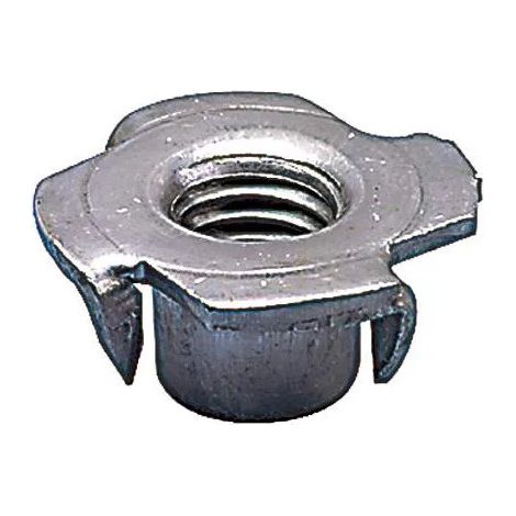 Schlagmutter mit Spitzen Rohstahl D19xP9mm, Bohrdurchmesser 7.5mm, 4 Stück.
