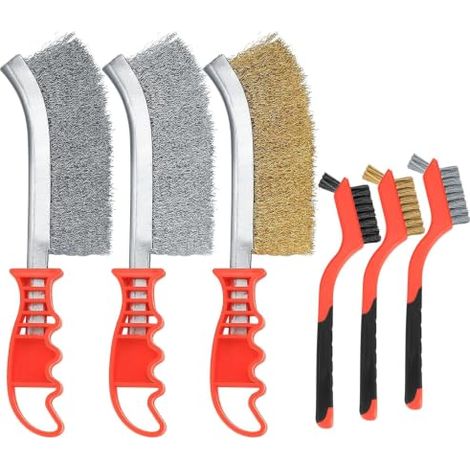 Set mit 6 Edelstahl-Drahtbürsten (3 große, 3 kleine) (1/5)