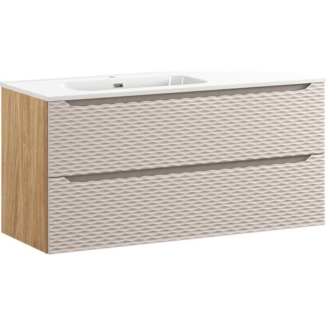 Mobile bagno con lavabo Elora beige e marrone gauche