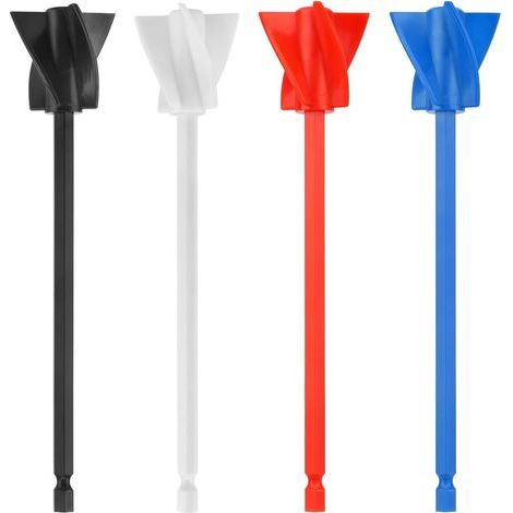 Resin mixing palette, 4 reusable paint mixing palettes, multi-purpose accessory for mixing resin, paint, silicone and ceramic glaze (black + white + red + blue) (1/5)