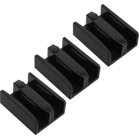 Guides de bas porte douche Housouutil en plastique noir (3 (1/5)