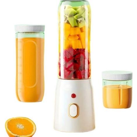 Blender électrique portable 500 ml, rechargeable par USB, sans fil et puissant, idéal pour les smoothies, milkshakes, jus et autres préparations culinaires. Matériau : acier inoxydable. (1/3)