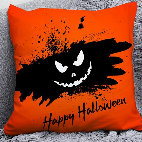 Set mit 2 Halloween-Leinenkissenbezügen, Kürbis, Haus, Sofa, Kissenbezug (45x45 cm)