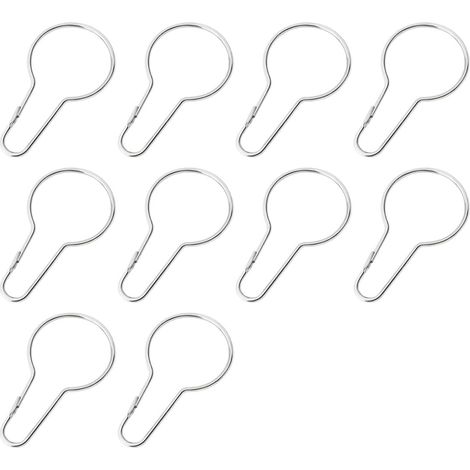 10 Pièces Anneaux Rideau Douche Crochets Iron pour Tiges De Rideau De Douche pour Tri Et Organisation (1/5)