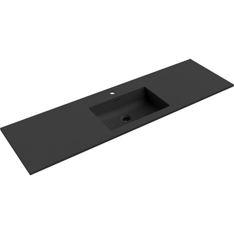 Mexen Otis in die Arbeitsplatte eingelassene Waschbecken 161 x 46,5 cm, schwarz matt - 25181671 (1/3)