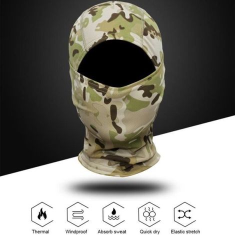 Couleur Gris Guêtre de Camouflage élastique pour sport de plein air, écharpe faciale, respirante, anti-poussière, cagoule, Bandana (1/4)