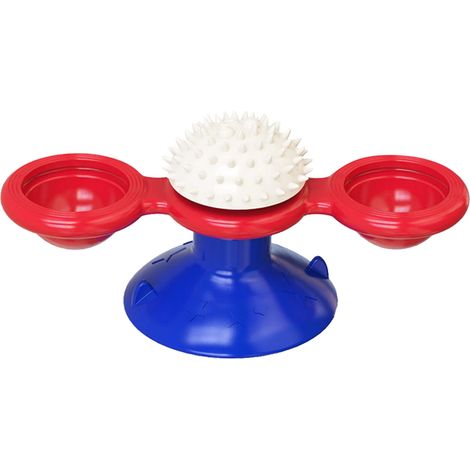 Moulin à vent pour chat, jouet rotatif interactif multifonctionnel, peigne pour chaton pour porte murale, bleu (1/5)