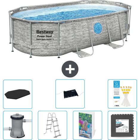 Bestway Power Steel Oval - 427x250x100 cm - 8-teilig S543