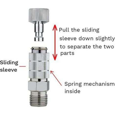Adaptateur De Deconnexion Rapide - Raccord Mâle 1/8 BSP - Pour Aérographe - 5 Pièces (1/4)
