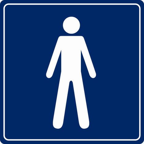 Plaque de porte Toilettes hommes - couleur 90x90mm - 4033945