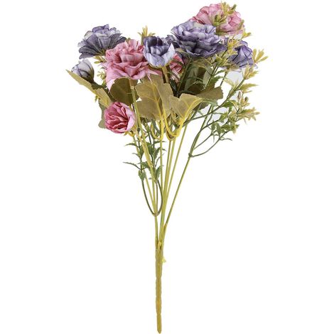 Bouquet de roses et camélias artificiels, plantes d'extérieur pour déco mariage, jardin ou maison (1/5)