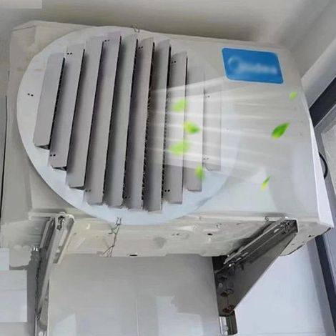 Déflecteur de climatiseur en acier inoxydable pour unités extérieures, grille de protection moderne pour climatiseur, couvercle de guide d'air (1/5)