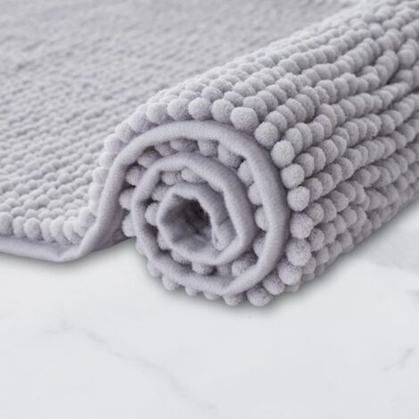 1 tapis de bain gris clair, 40 x 60 cm, antidérapant  Super absorbant, lavable en machine  Convient pour la salle de bain, la douche et la baignoire (1/5)