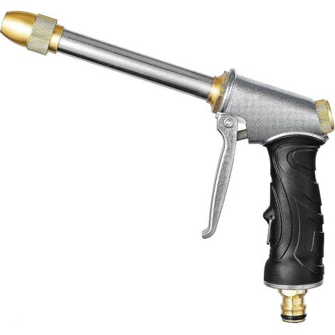Garden Hose Spray Gun Duty Metal Spray Nozzle Long High Pressure Water Nozzle (1/5)