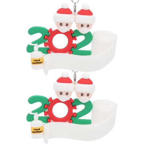 2 pièces Père Noël suspendu Arbre de Noël Décoration porte-bonheur Pendentif festif (1/5)