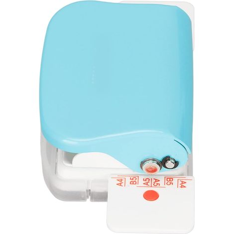 Mini-Bindemaschine, 6 Löcher, Cinch-Buchbindemaschine, 5-Blatt-Stanzer, für A4 30 Löcher, B5 26 Löcher, A5 20 Löcher, Flipchart-Innenseitenstanzer (Hellblau) (1/5)