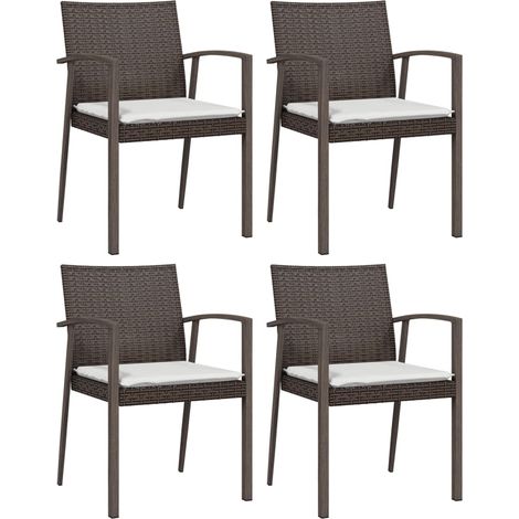 Maison Exclusive - Sillas jardín cojines 4 uds ratán sintético ma