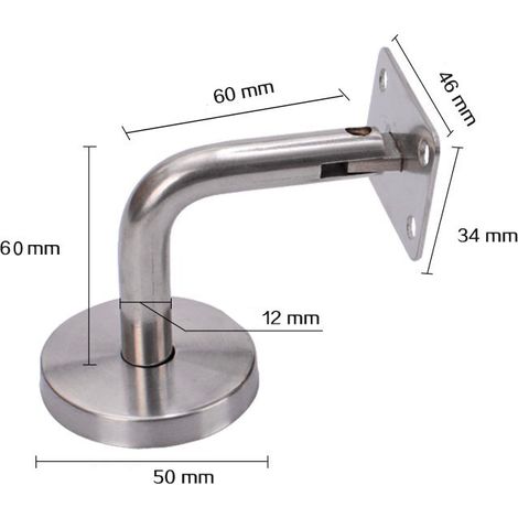 Support de main courante en acier inoxydable, plaque de fixation mobile (1/5)