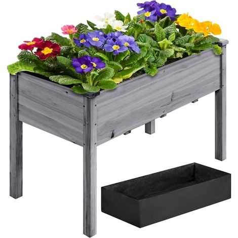 Carré Potager Surélevé avec Trous de Drainage 121 x 60 x 76,5 cm (1/5)