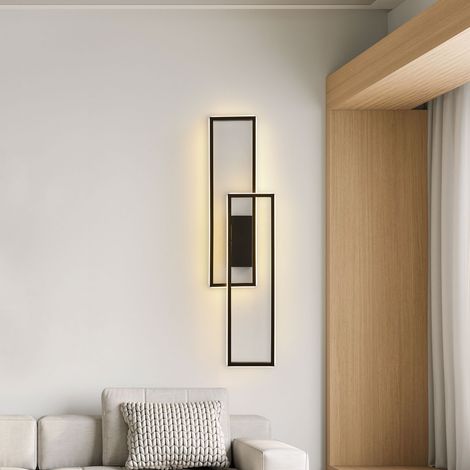 Applique murale LED en aluminium de 25W avec télécommande, applique LED noire orientable pour couloirs et salons, Luminaire (1/5)