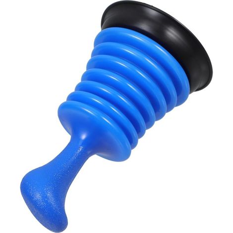 Compact drain cleaner for sinks and bathrooms, mini air plunger in blue, versatile plumbing tool for kitchen and bathroom, also suitable for confined spaces (1/5)