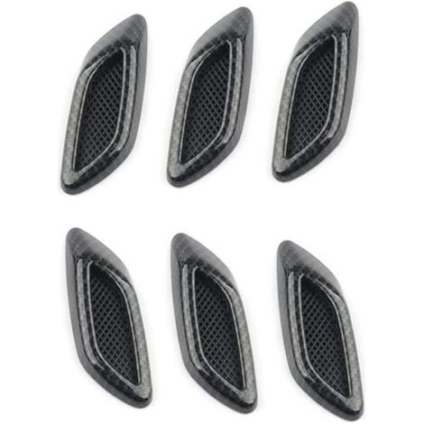6PCS Couvercle de Ventilation de Capot, Universel Prise Dair Capot de Voiture de Feuille dAutocollant Grille de Ventilation Latérale Sortie Couverture,Motif en Fibre de Carbone (1/5)