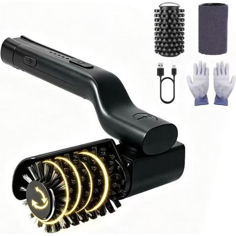 1 unidad,Cepillo eléctrico para barbacoa,Cepillo de limpieza para barbacoa de acero inoxidable,Cabezal giratorio de 180 grados,Negro (1/5)
