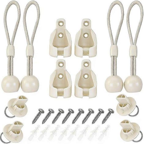 Kit de 4 pièces de rechange pour store enrouleur extérieur Coolaroo : tendeurs élastiques et embouts de fixation. (1/5)