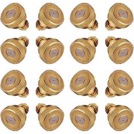 Low Pressure Copper Nozzles for Garden Watering 16Pcs Durable Brass Misting Nozzle (1/5)