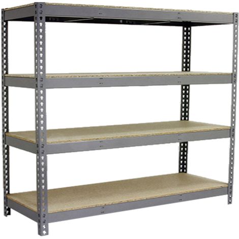 Simonrack Scaffale senza viti grigio legno 4 livelli solido
