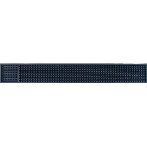Alfombrilla antigoteo, 60 x 8 x 1 cm, de PVC negro, a prueba de derrames, adecuada para barras plegables.