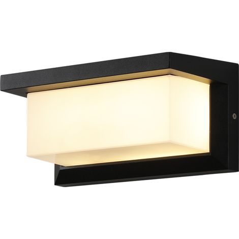 LED Applique Murale Extérieure Détecteur de Mouvement, 18W Éclairage IP65 Étanche Carré Noir Radar Contrôle Lumière pour Entrée, couloir, chemin, patio, balcon, garage, lumière chaude (1/5)