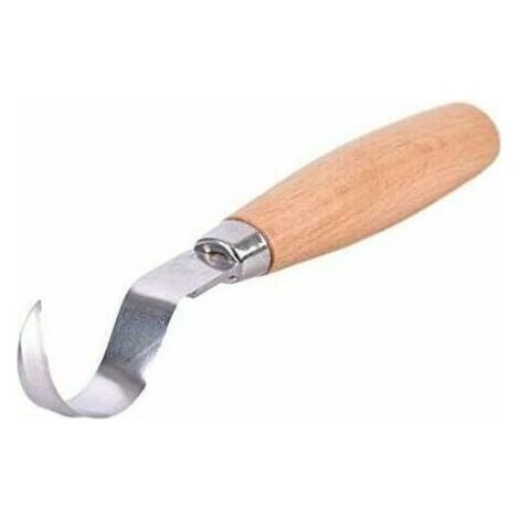Ciseau de précision bricolage couteau à crochet outil de sculpture cuillère à bois ergonomique flexion Durable débutant sculpture couteau à découper en acier inoxydable (1/5)