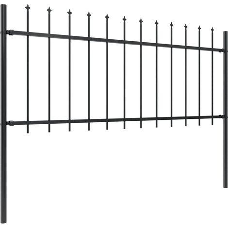 Les Tendances – Clôture de jardin en acier enduit de poudre 1,7 x 0,8 m – Panneau 80 cm avec pointes de lance – Barrière sécurisée et durable (1/5)