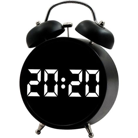 Réveil extra-puissant avec écran LED, horloge numérique minimaliste, horloge multifonctionnelle, noire. (1/5)
