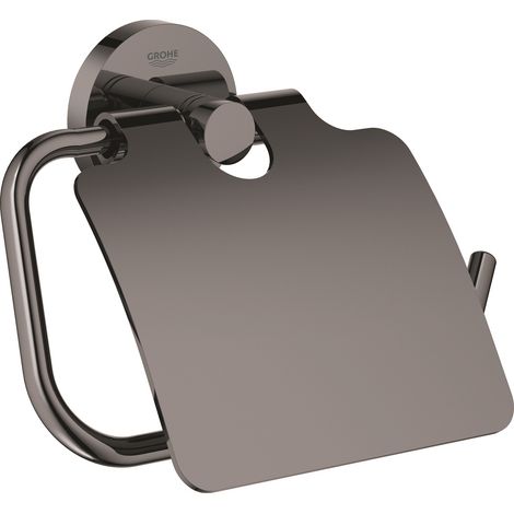 Grohe Essentials Wandpapierhalter aus Metall mit verdeckten Befestigungen, Hard Graphite (40367A01)