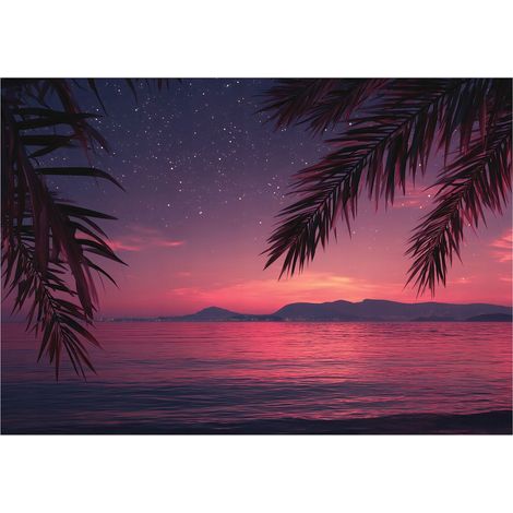 Fototapete Palmen Ozean Natur – Moderne Großformat Wandtapete 150x105 cm – Für Wohnzimmer & Schlafzimmer
