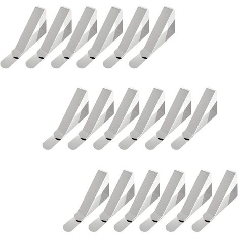Tischdeckenklammer, 18 Stück, große Edelstahl-Tischdeckenklammern für Tischplatten mit einer Dicke von 4,5–7,5 cm, Silber, DOLASO (1/4)