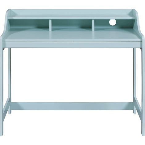 GLASCA - Bureau en Pin Vert d'Eau avec Compartiments (1/5)