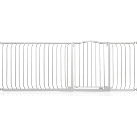 Bettacare Curved Top Dog Gate, 198cm - 207cm, Matt White, Pressure Fit Pet Gate for Dog and Puppy, Pet and Dog Barrier