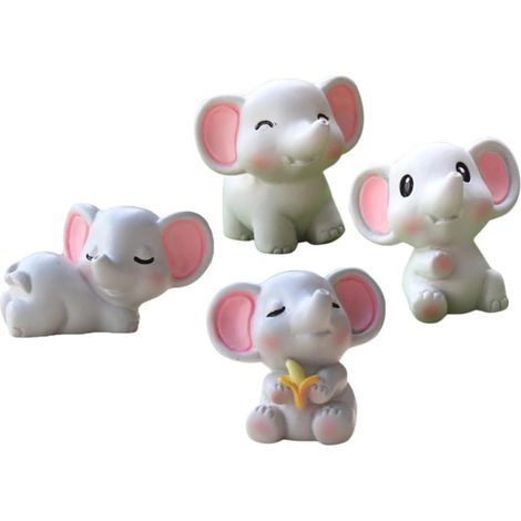 de 4 figurines d éléphants en résine finement travaillées de