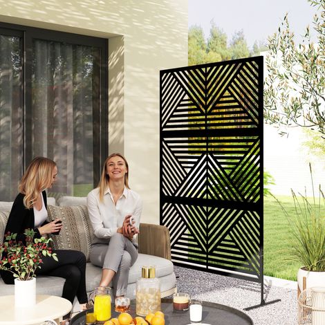 Paravent décoratif et treillis pour plantes grimpantes d'extérieur, 122 x 45 x 198 cm, noir (1/5)
