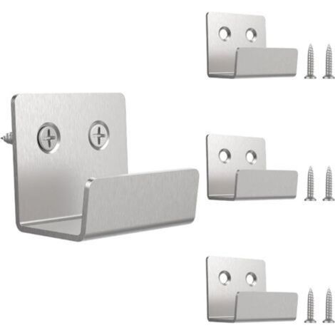 Tile wall mount, 5 pieces, stainless steel, with mounting screws for mirror, ceramic photo frame wall mount, silver (1/5)