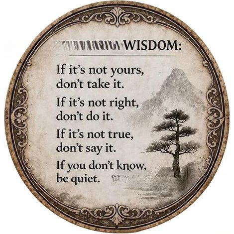 Vintage Eastern Wisdom Quote Sign, 20cm - Eastern Philosophical Quote Sign