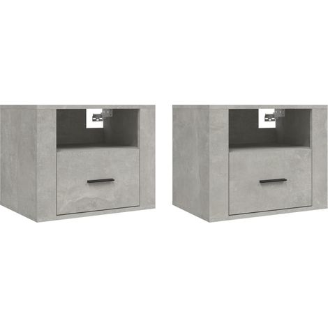 Maison Exclusive - Comodini a Muro 2 pz Grigio Cemento 50x36x40 cm