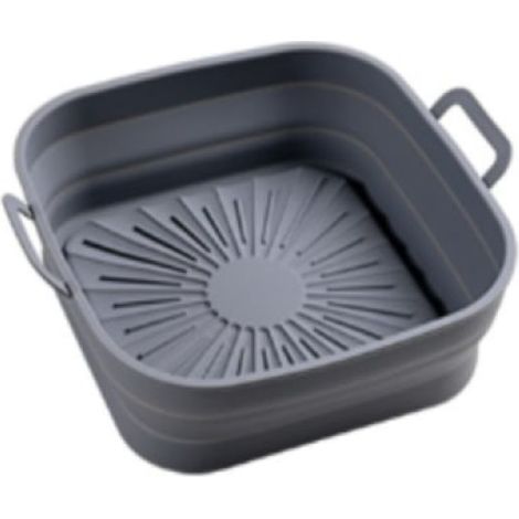 Moule En Silicone Pliable Pour Friteuse À Air - Carré 17,5 Cm - Gris (1/5)