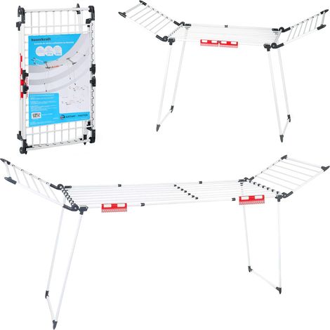 Tendedero de pie para ropa, plegable, para balcón, resistente, extensible, XXL