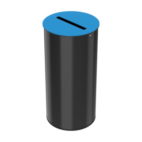 Corbeille de tri sélectif Neotri - papier - 50l - gris manganèse / bleu ciel - RAL 5015