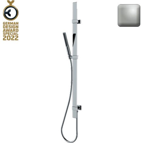 Ensemble barre de douche plate et douchette nickel satiné Apice - Bossini D48088094