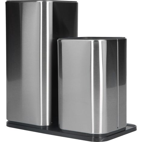Porte-Couteau - Support Pour Planche À Découper - Acier Inoxydable - 12 Emplacements Pour Couteaux Jusqu'à 20 cm - Fente Pour Ciseaux - Réservoir De Rangement - 1 Pièce